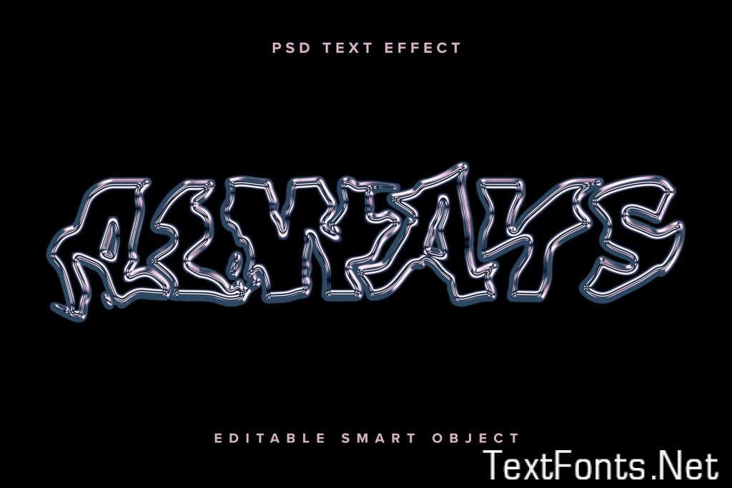 Distorted Chrome PSD Text Effect JLCCMBS