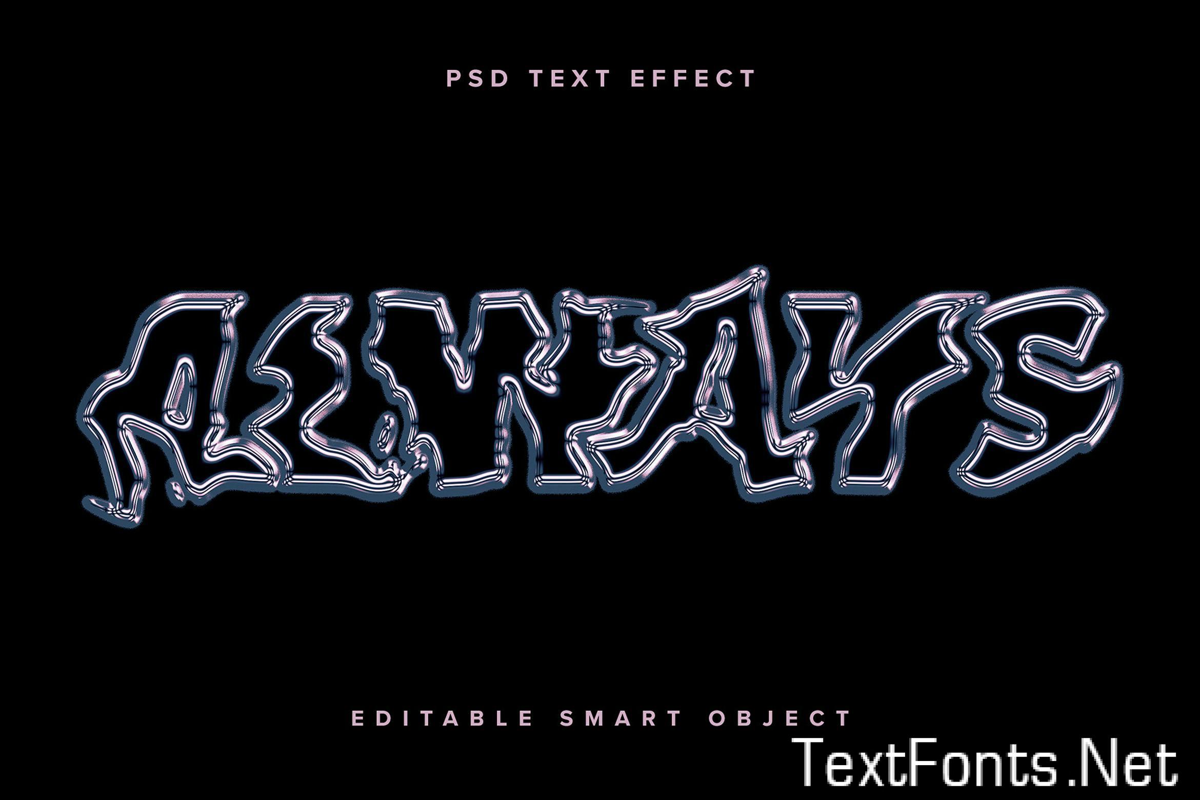 Distorted Chrome PSD Text Effect JLCCMBS