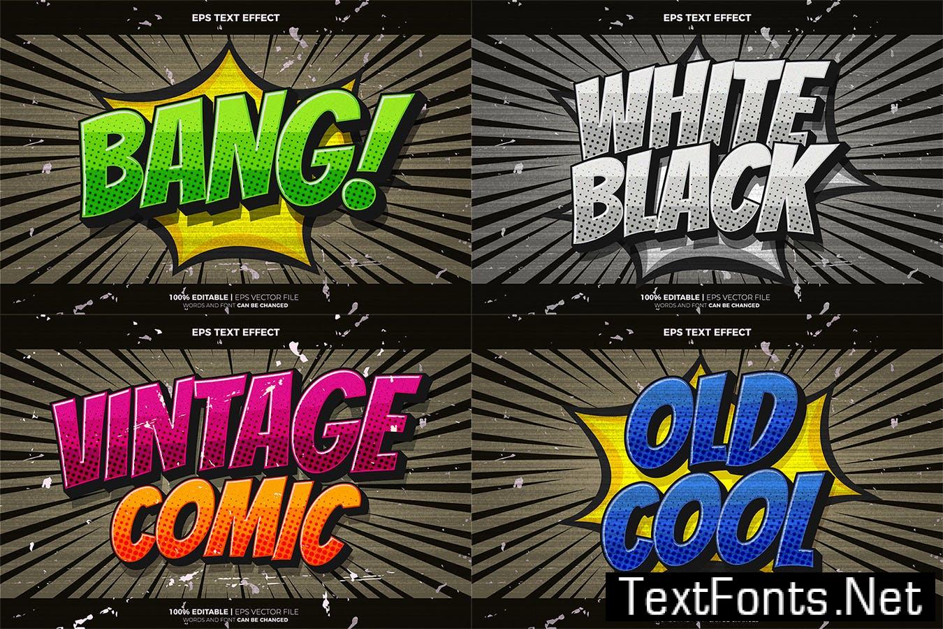Old Vintage Retro Comic Cartoon Text effect G73554W