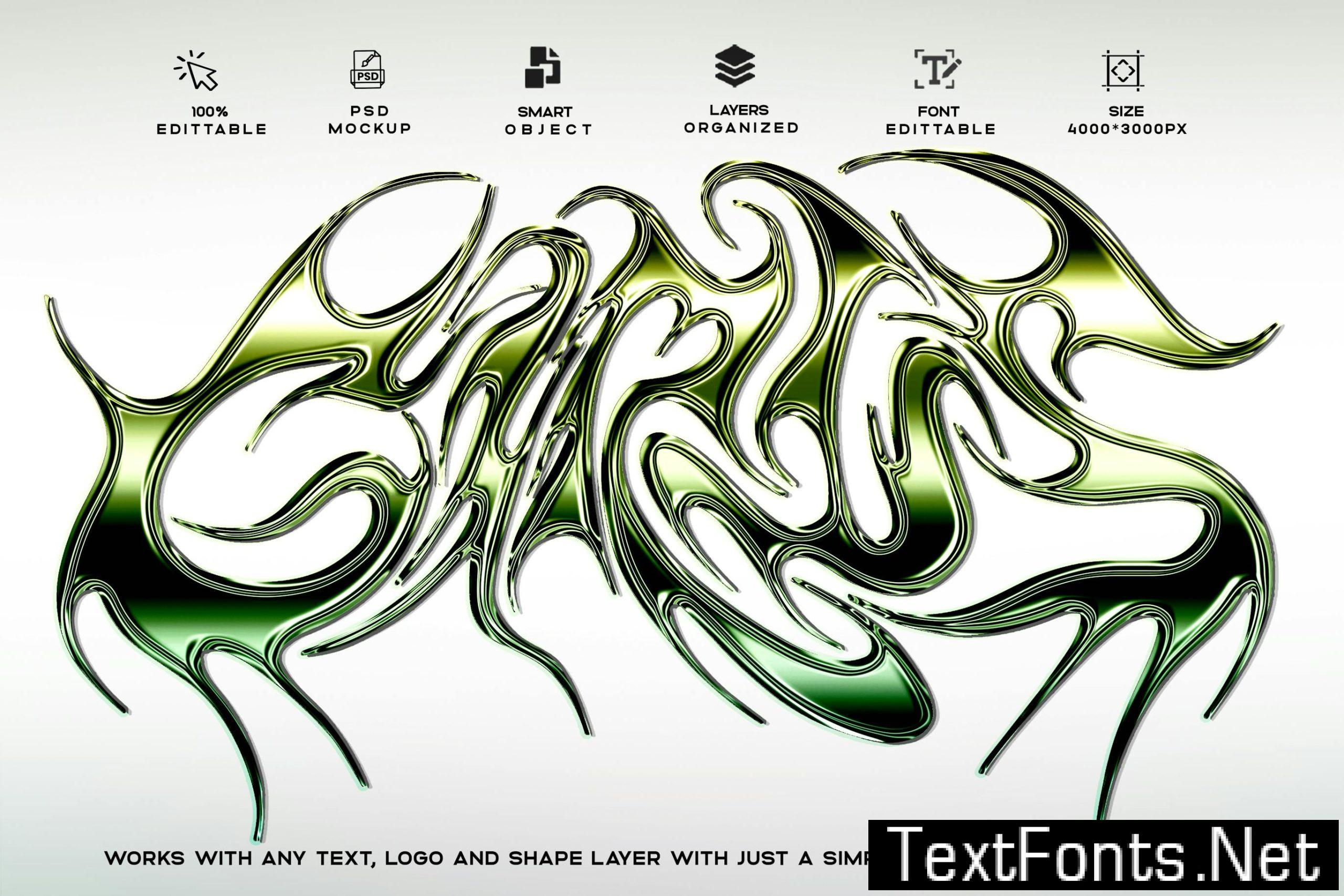 Y2k Gradient Reflect Steel – Editable Text Effect NBGT2EL