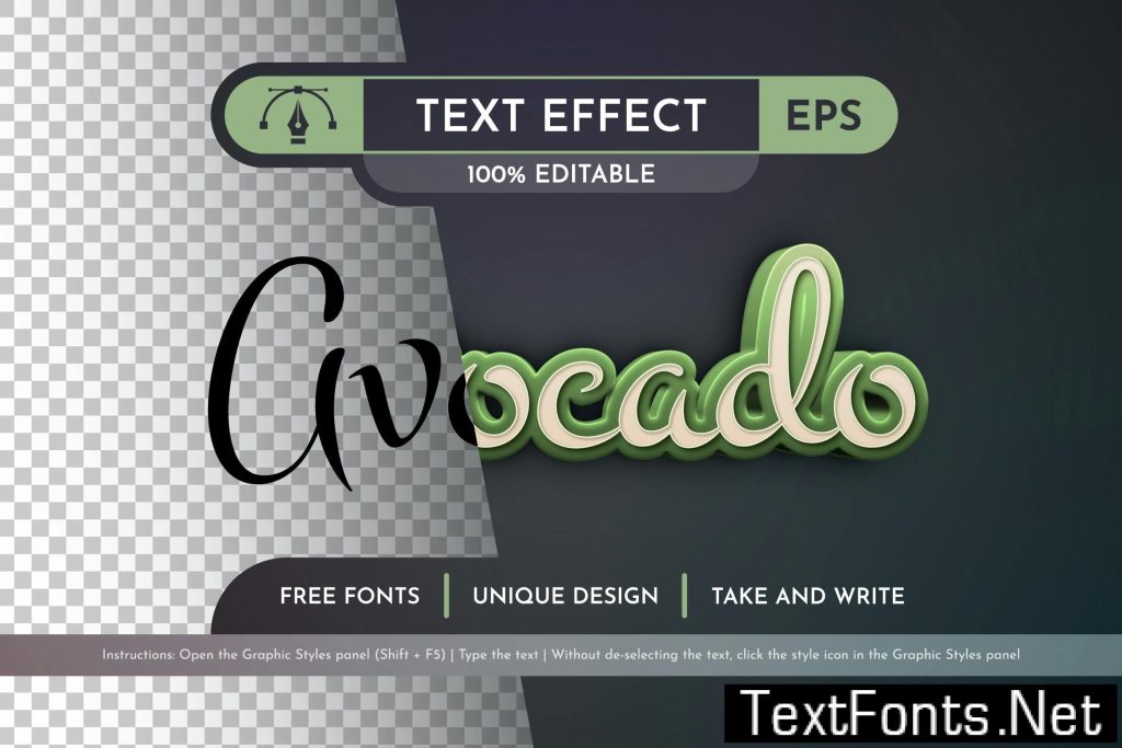 Avocado Editable Text Effect, Graphic Style FKEV5K8