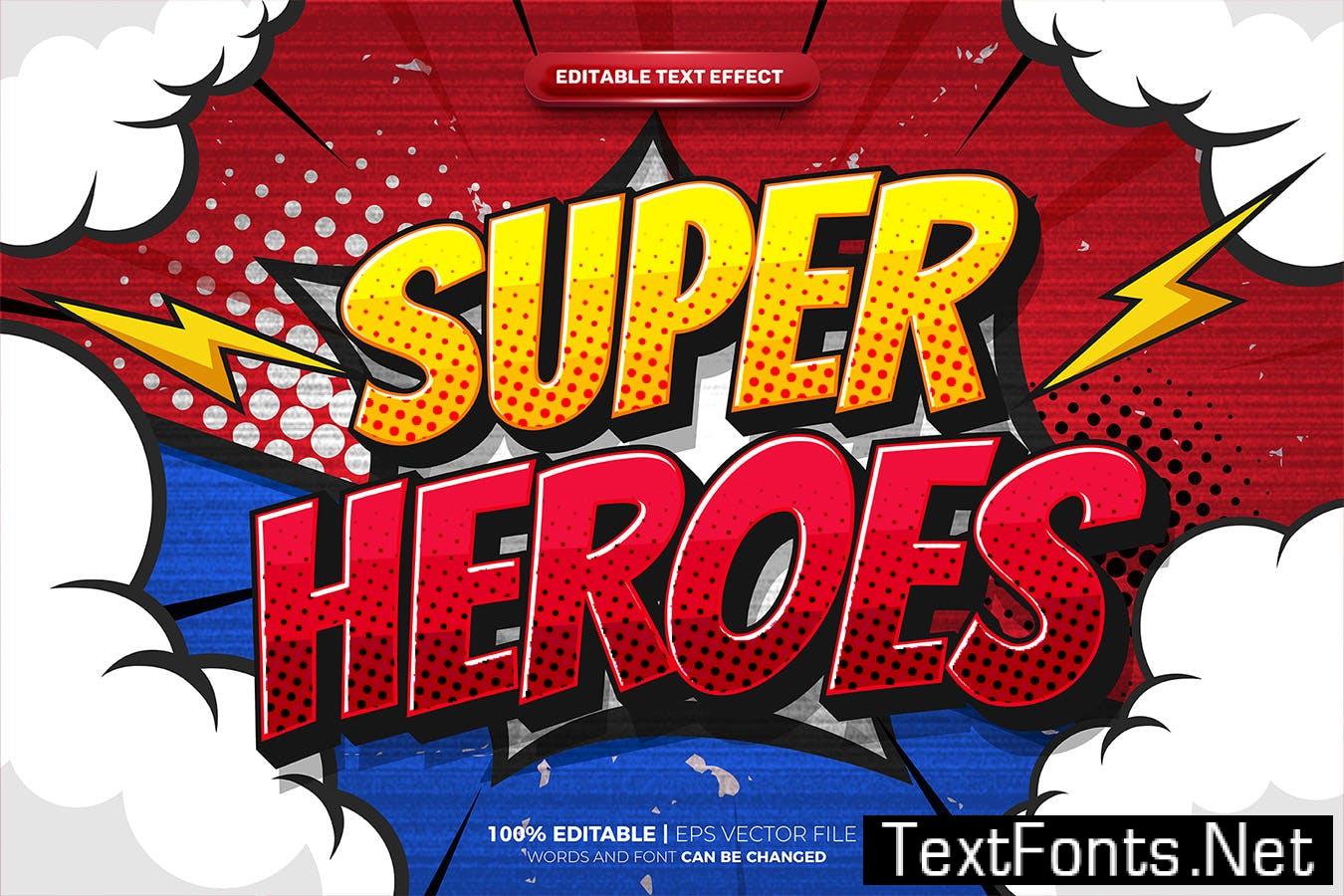 Super Heroes Cartoon Comic Text Effect MVDMNNT