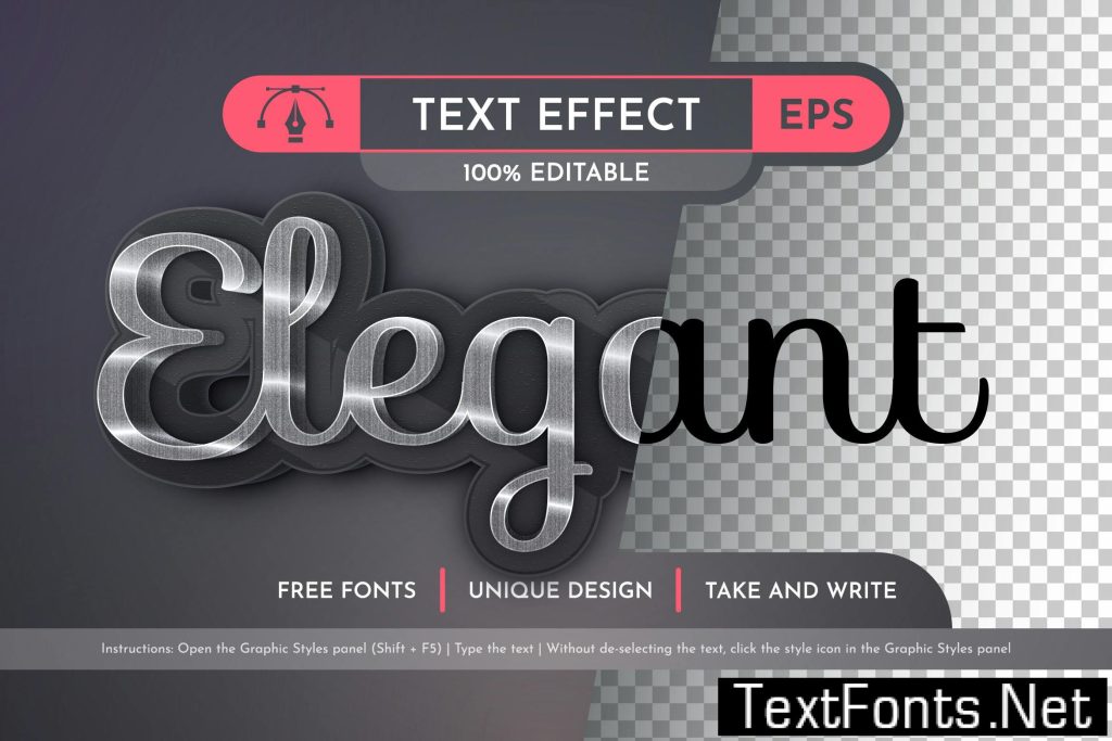 Elegant Editable Text Effect, Graphic Style 9WZSHHG