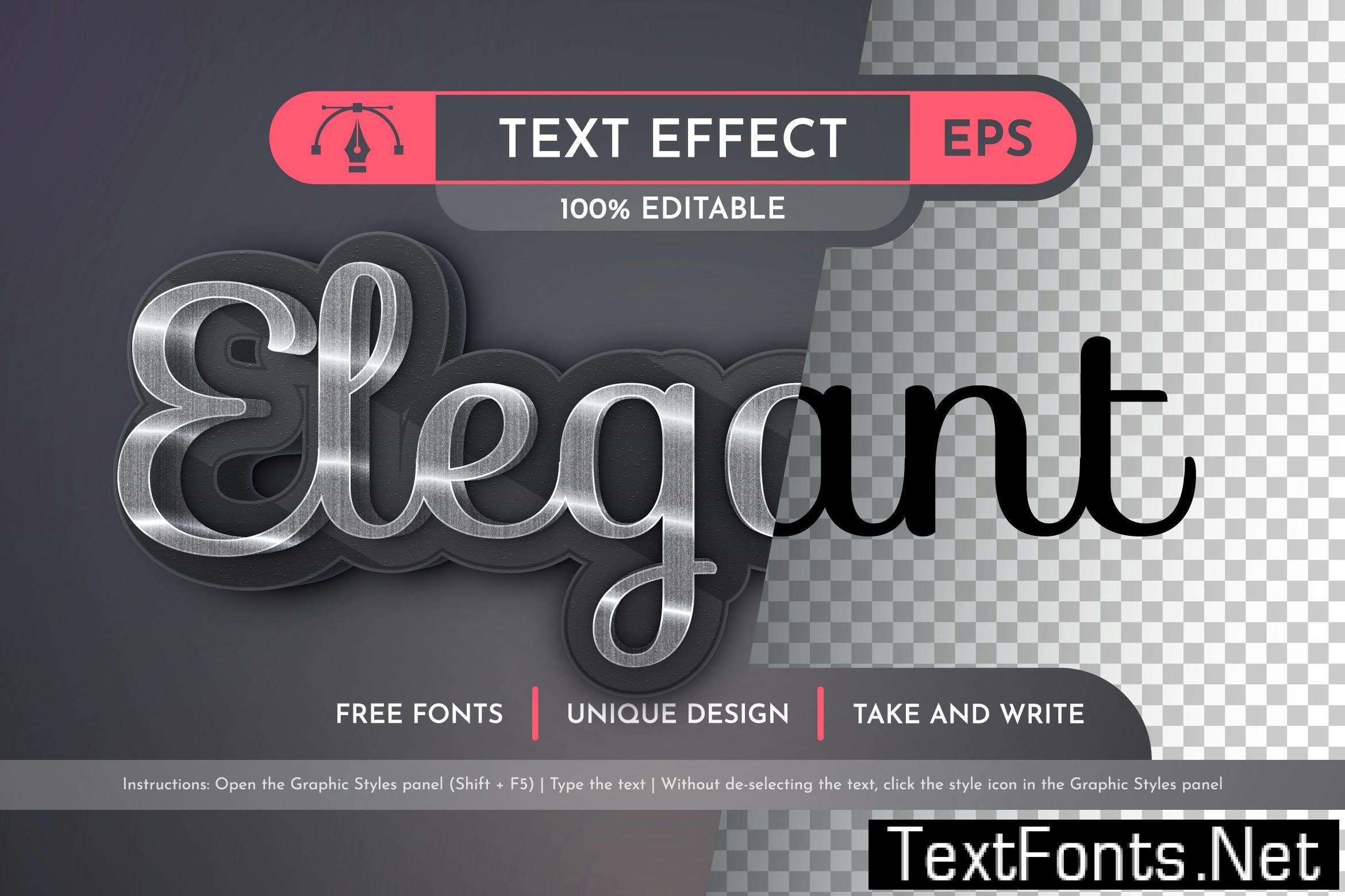 Elegant Editable Text Effect, Graphic Style 9WZSHHG