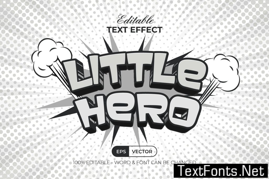 Little Hero Text Effect Comic Style 6TDEAEX
