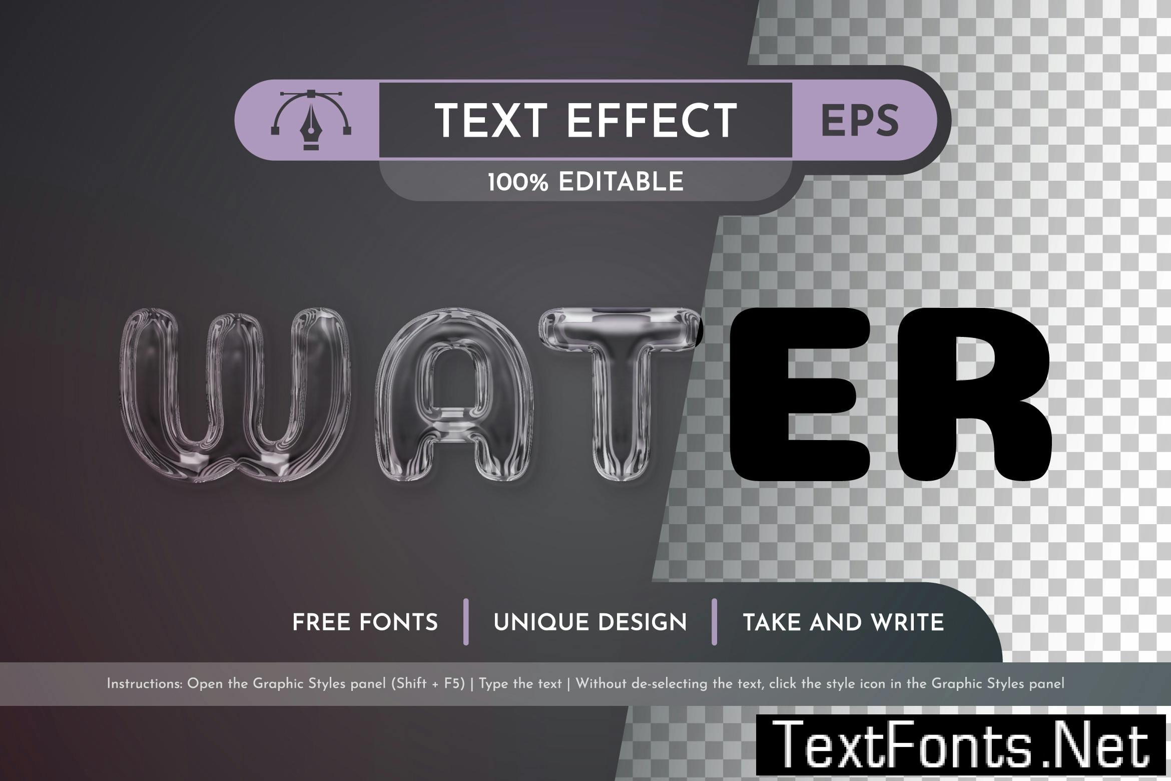 Glass Editable Text Effect, Graphic Style WGR92G8