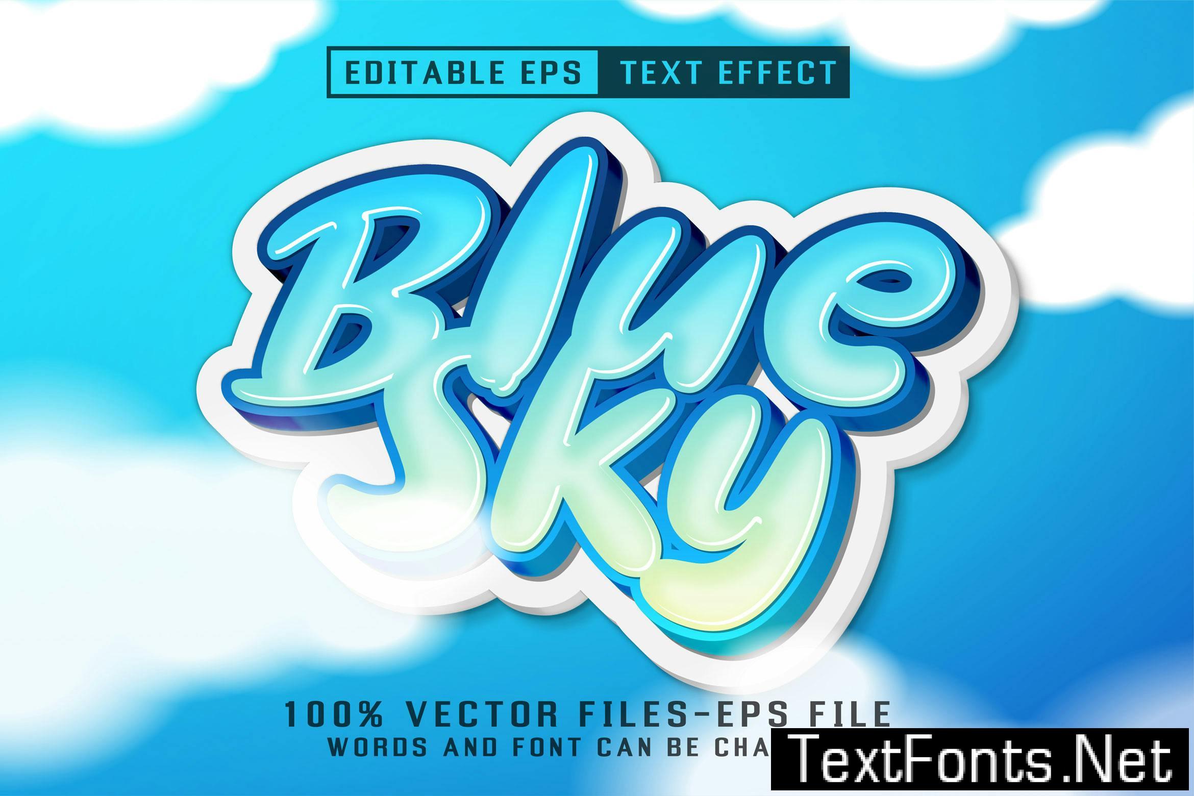 Blue Sky Editable Text Effect JVZBPE9