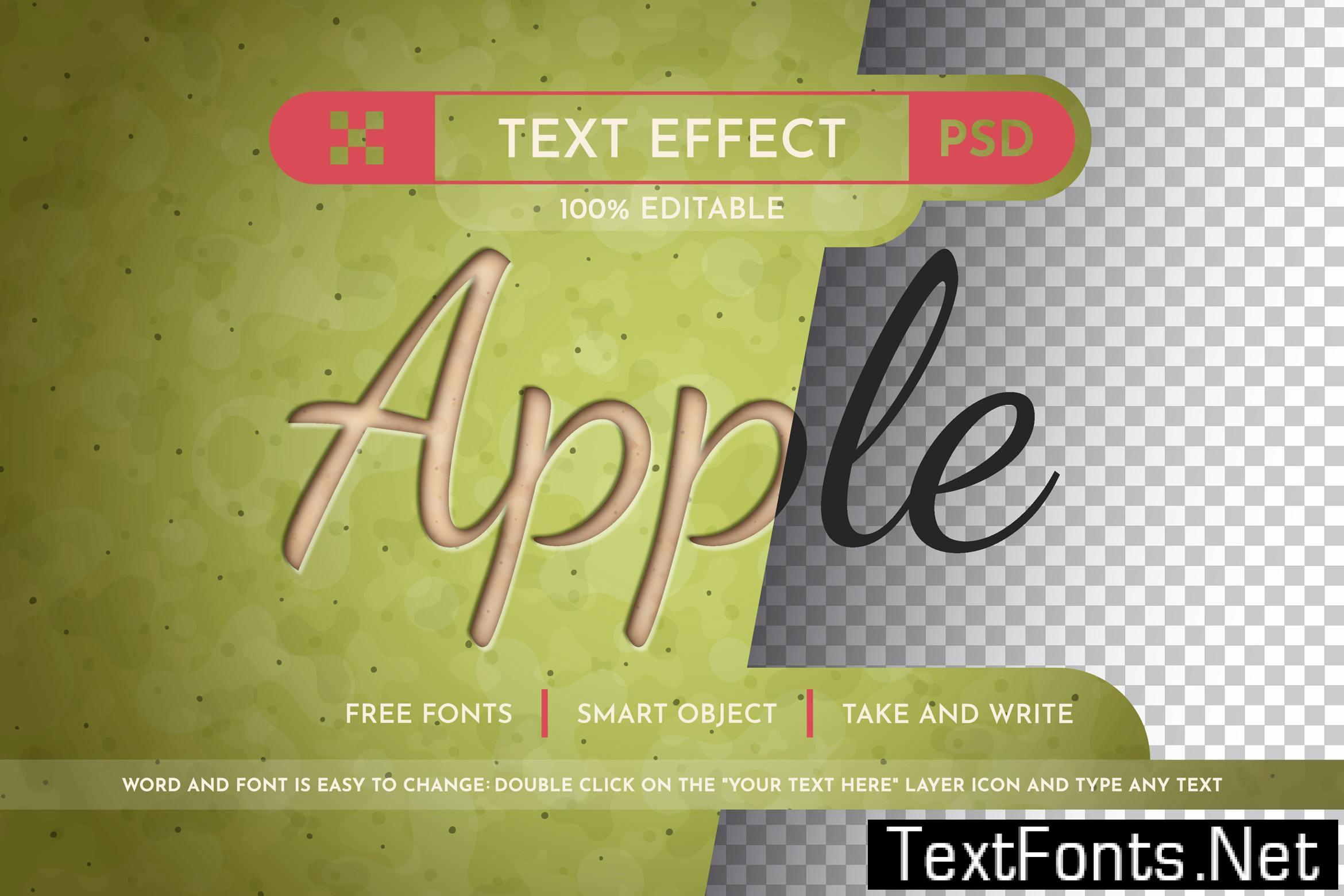 Green Apple – Editable Text Effect, Font Style 4J5NCUB