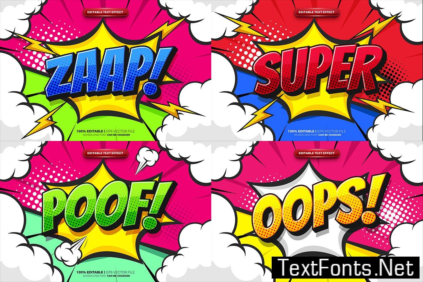 Halftone Pop Art Comic Cartoon Text Effect KVWDX7A