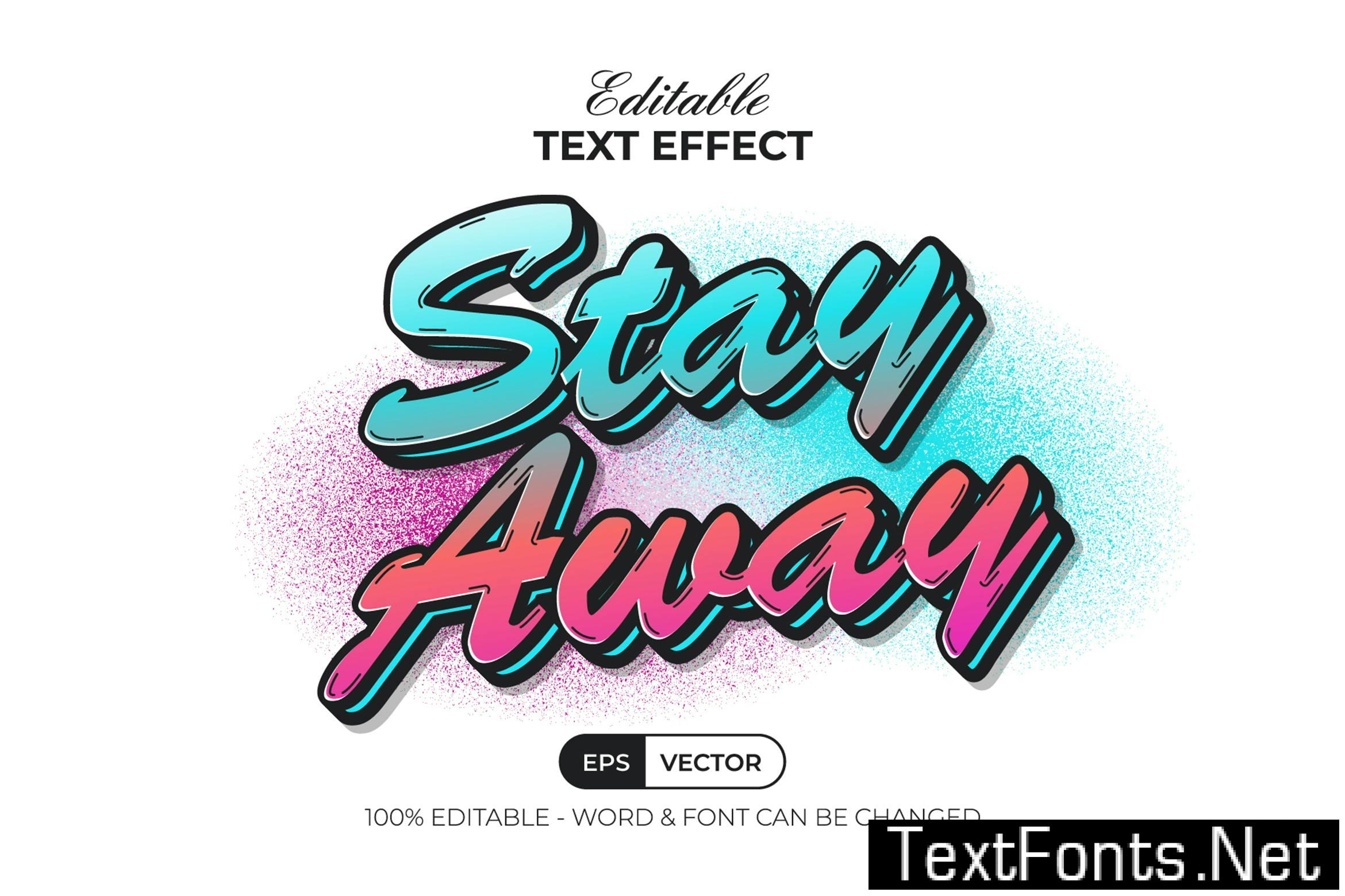 Stay Away Gradient Text Effect Style. MHUTYS2