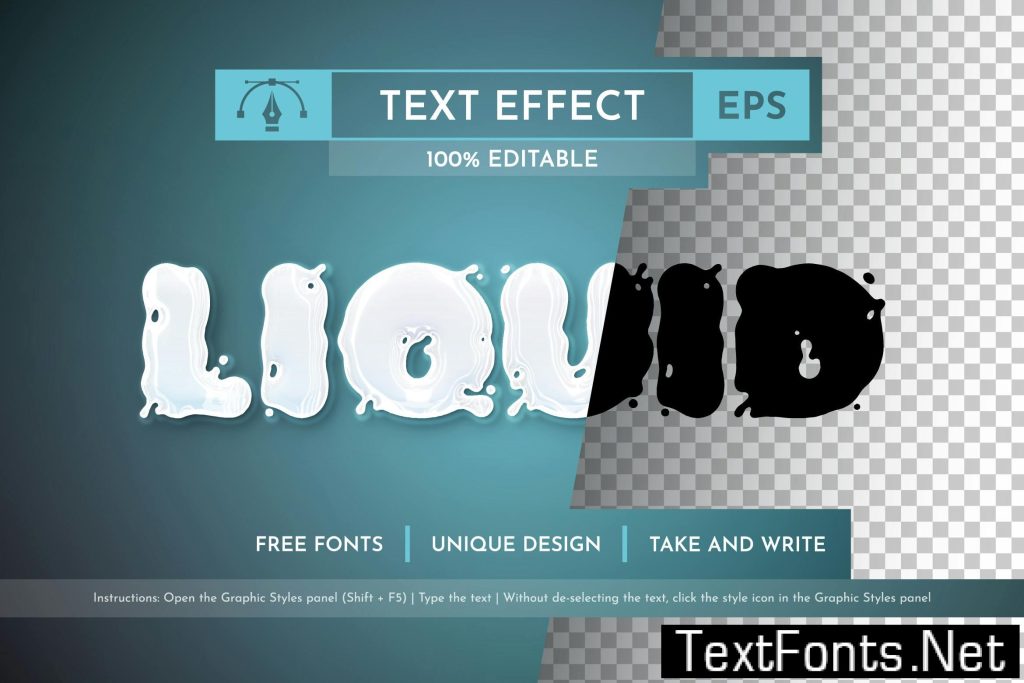 Liquid Milk Editable Text Effect, Graphic Style MJ73KUC