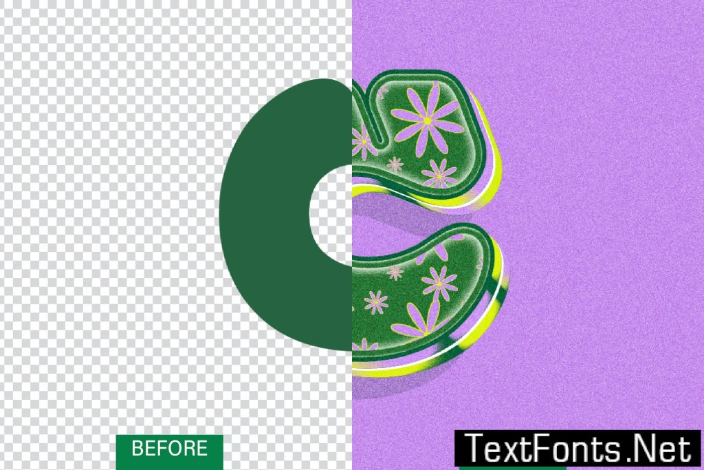Flower Pattern Text Effect GV4B6W4
