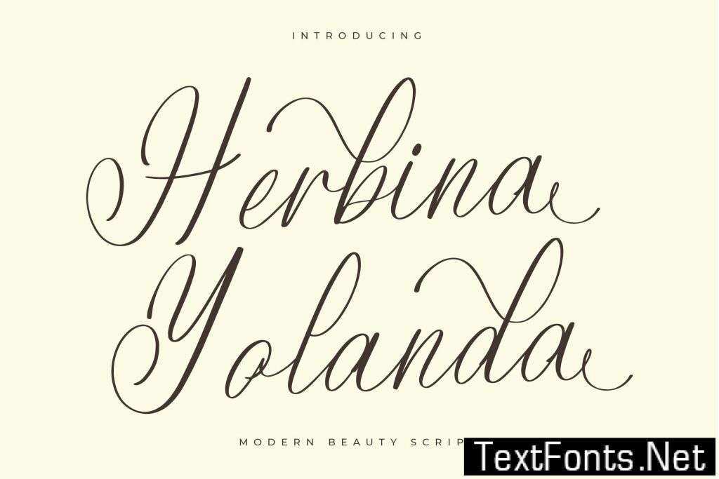 Herbina Yolanda Modern Script MTQLWGN