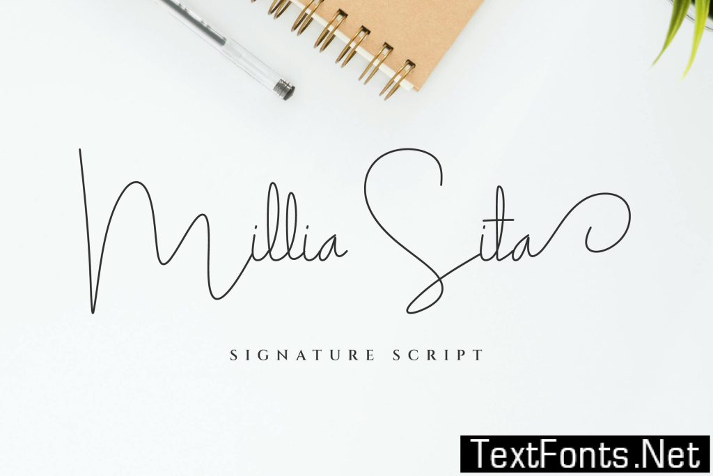 Millia Sita Signature Script Font XLJRH4N