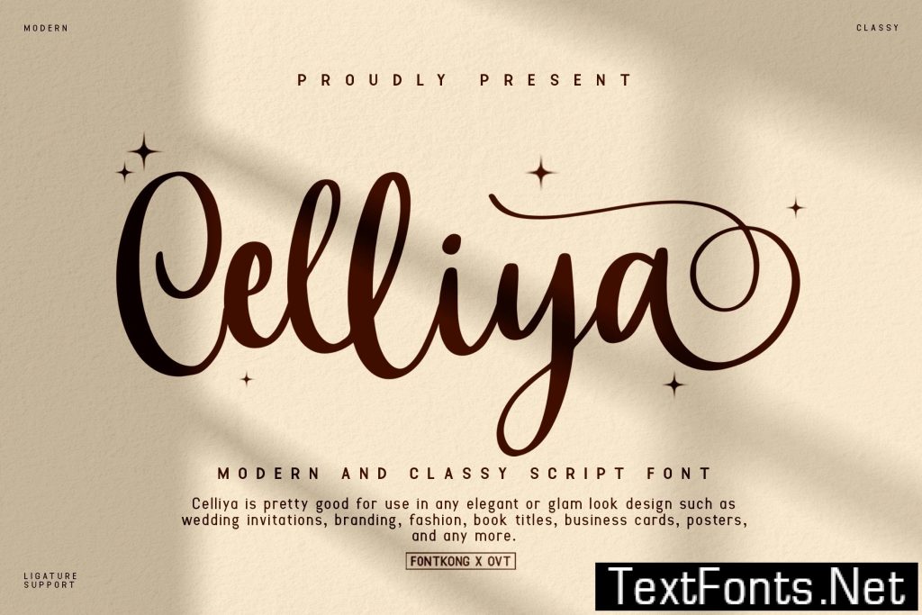 Celliya – Modern and Classy Script Font 4MSBRTB