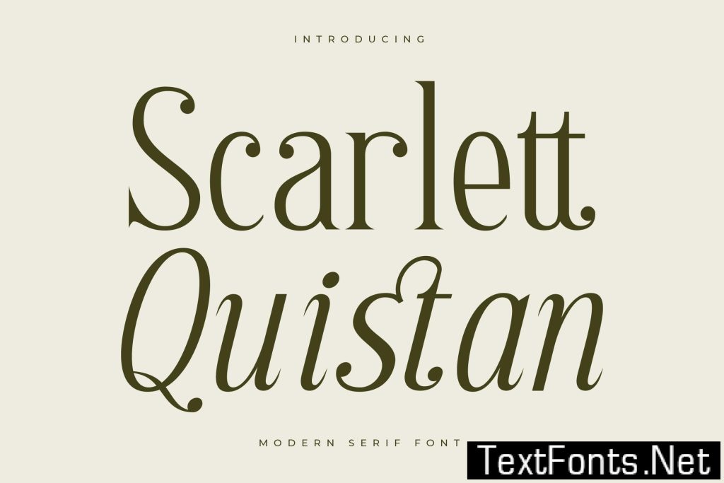 Scarlett Quistan Modern Serif Font PTRUNBF