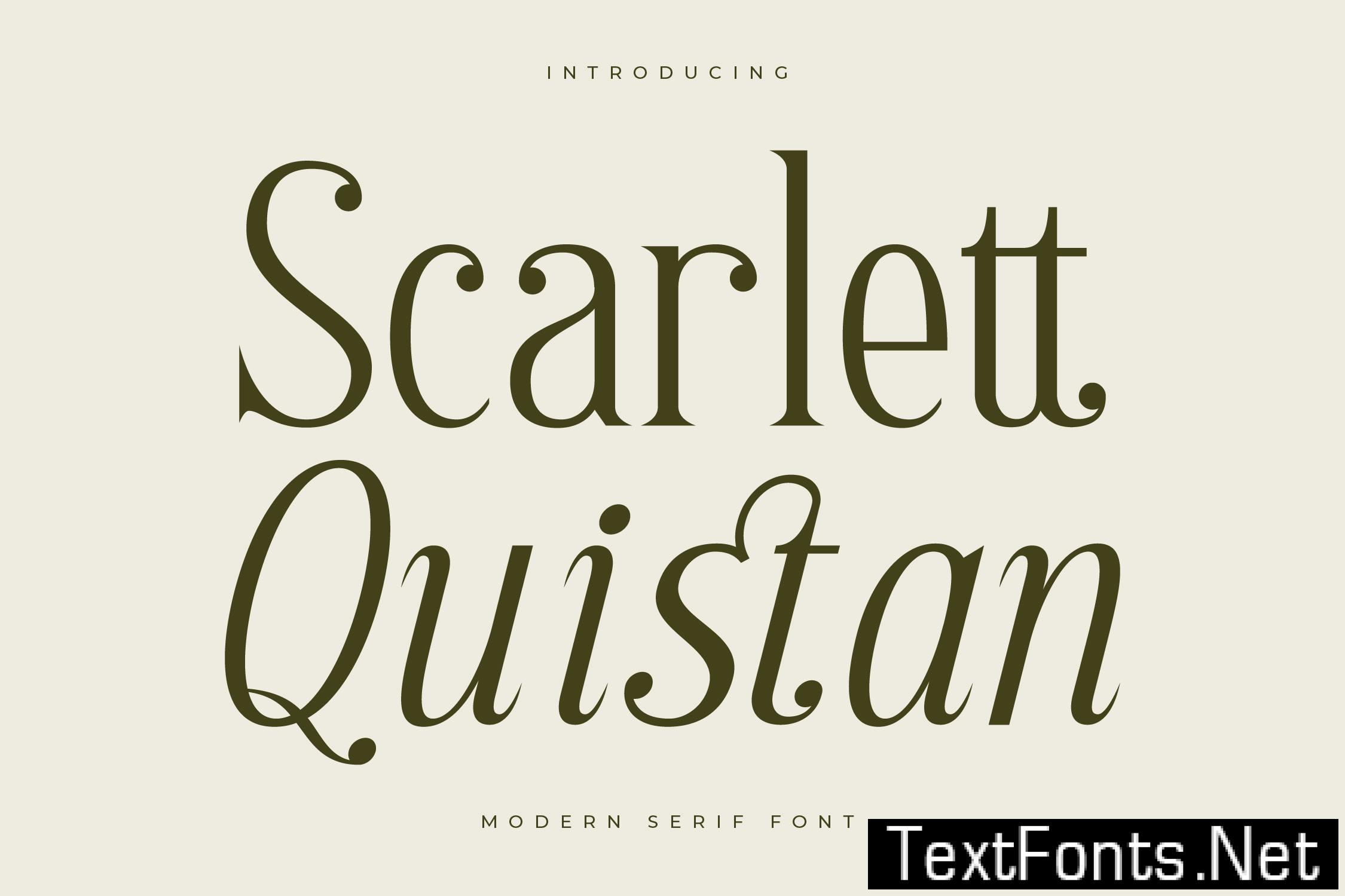 Scarlett Quistan Modern Serif Font PTRUNBF