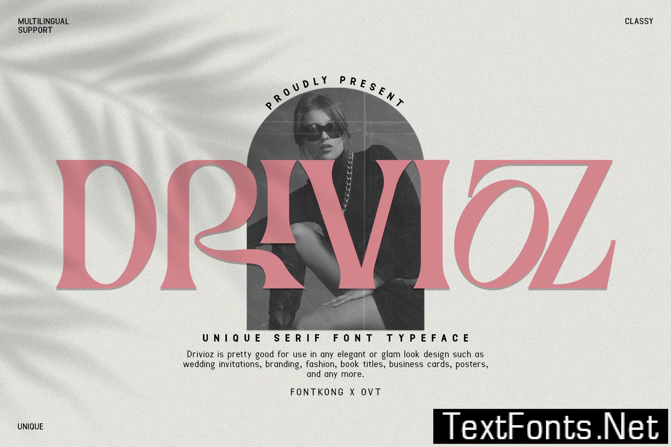 Drivioz – Unique Serif Typeface Font A6YCF53