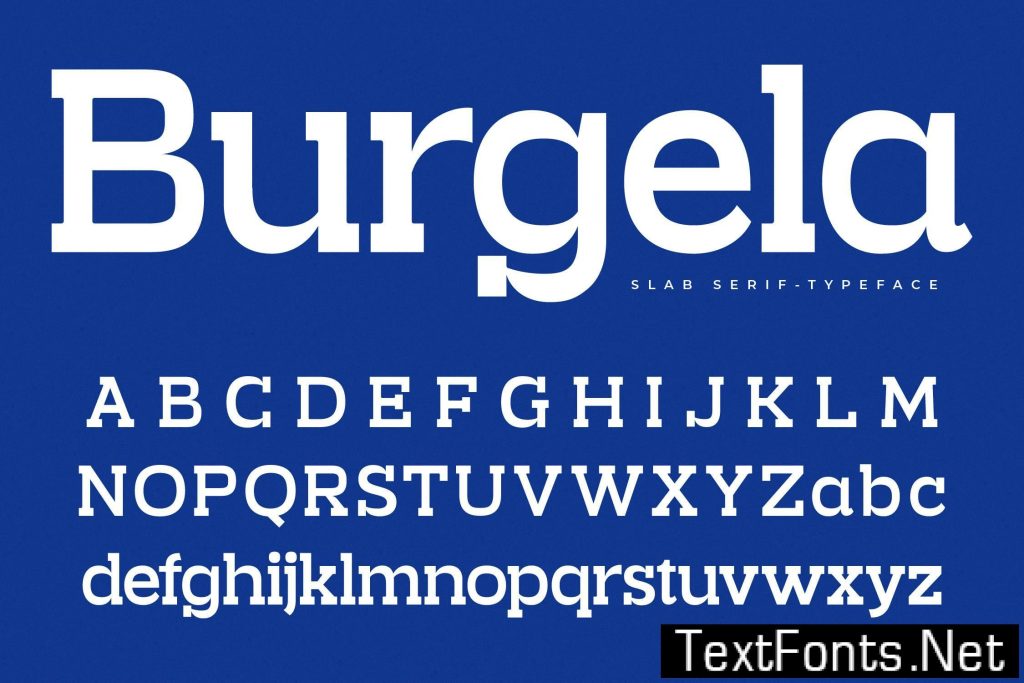 Burgela Slab Serif Typeface 5B3E6UW