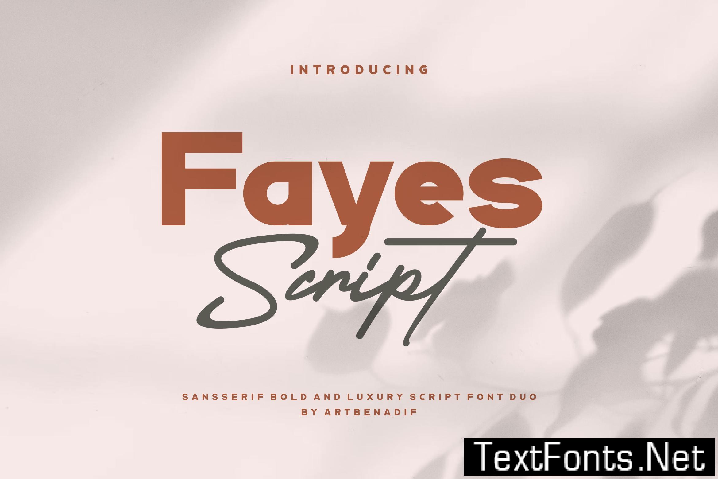 Fayes Script – Sansserif And Luxury Script Font VWYCDSN