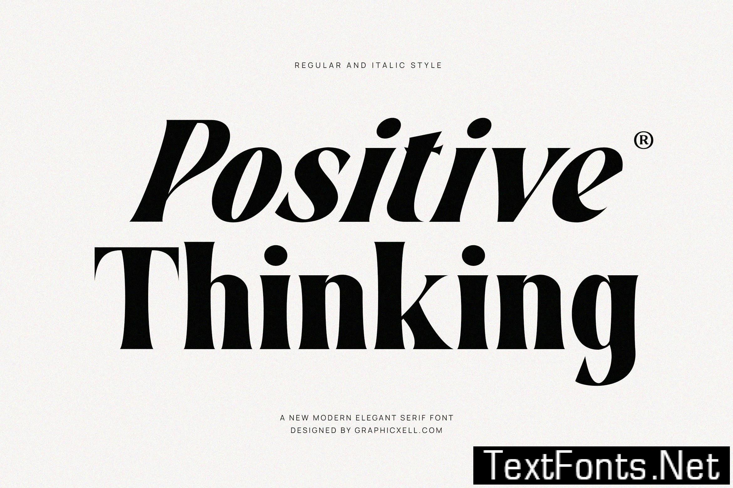 Positive Thinking Family Serif Font Text FAB34EC