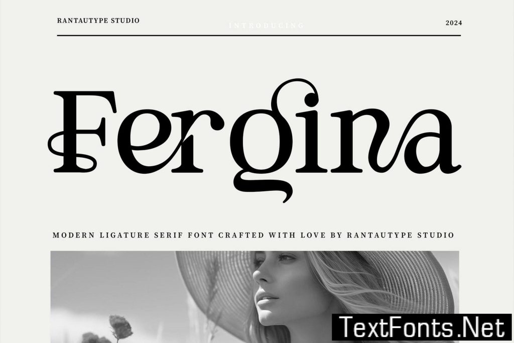 Fergina Modern Ligature Font E7B32BC