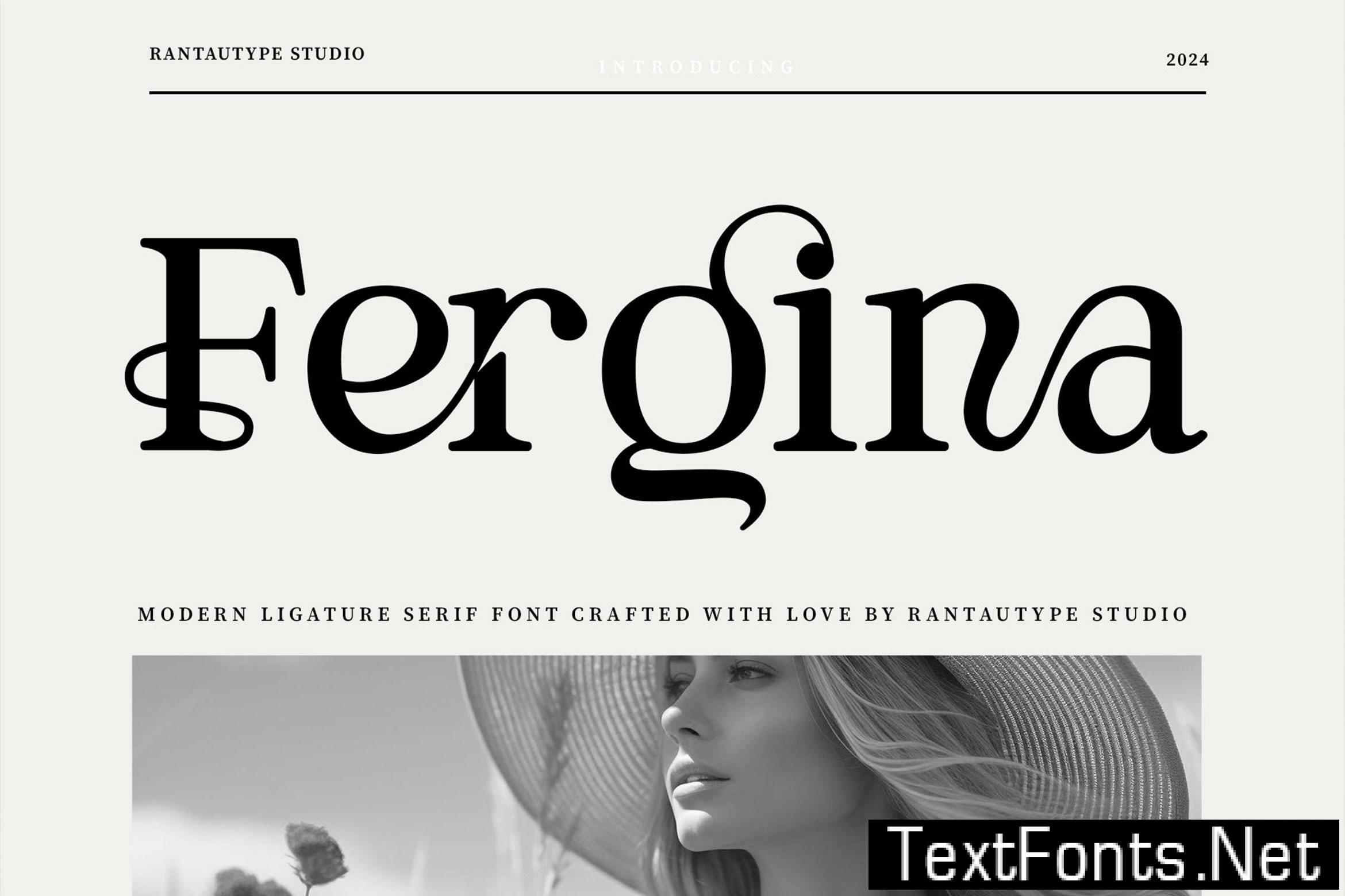 Fergina Modern Ligature Font E7B32BC