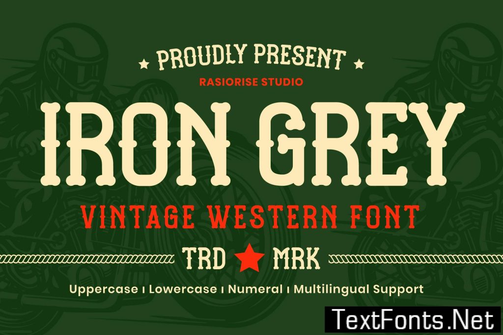 Iron Grey – Vintage Western Font U3X96QF