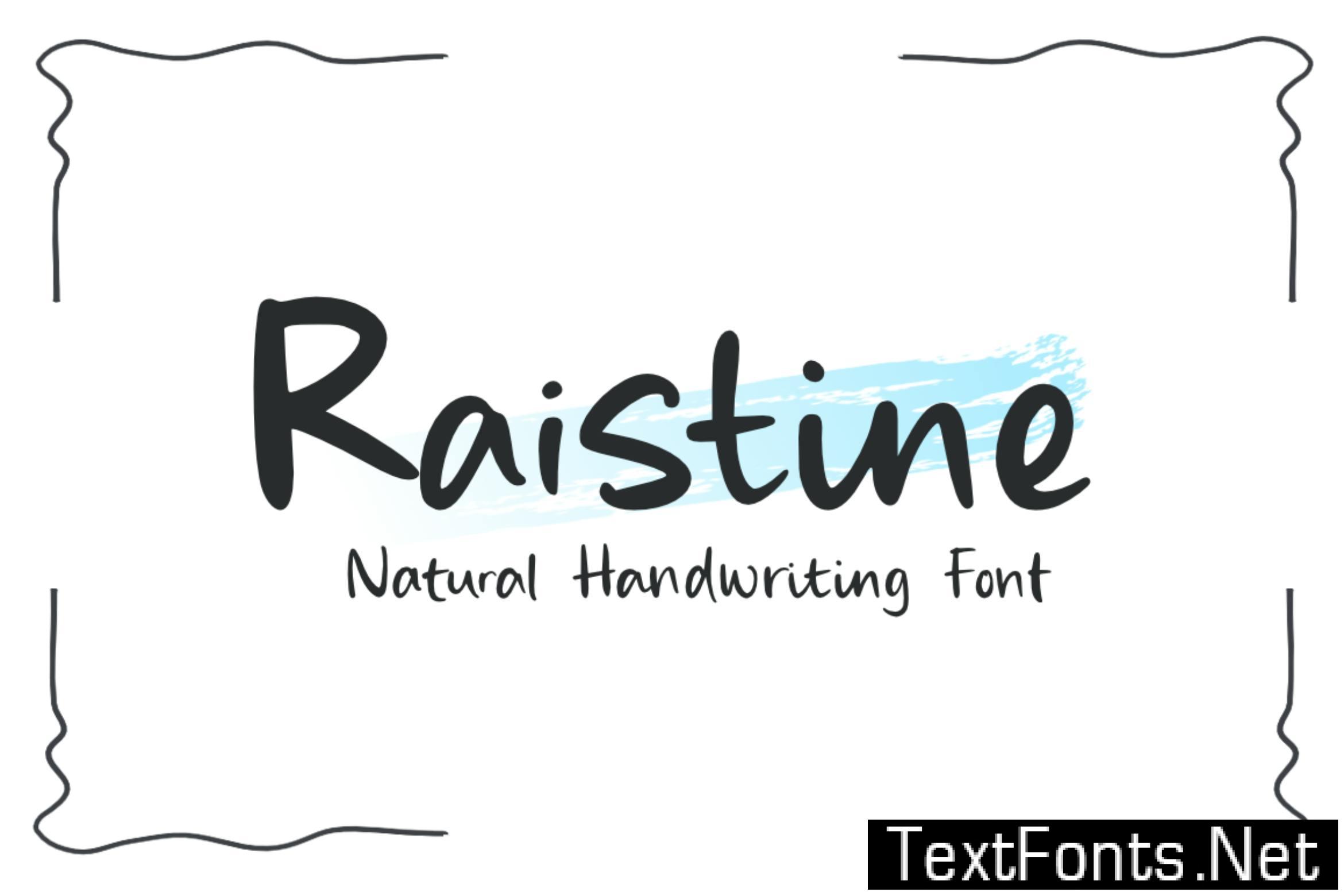 Raistine – Natural Handwritten Font NH7NG9B
