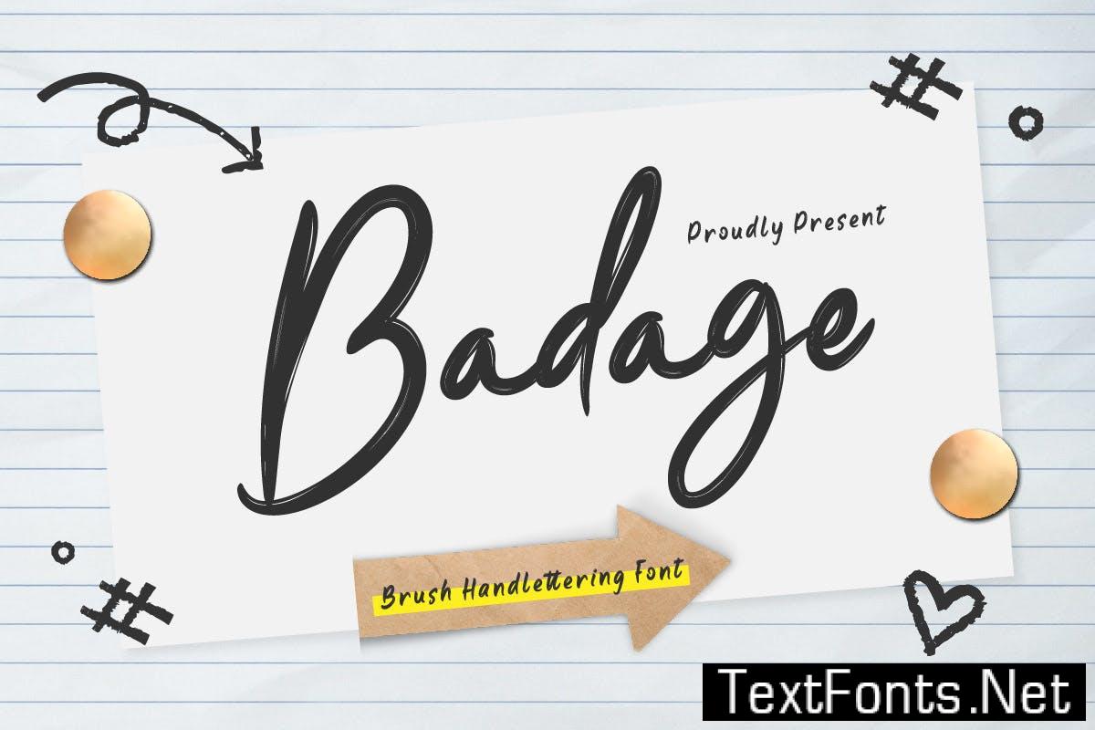 Badage – Brush Handwritten Font 8M6VFTQ