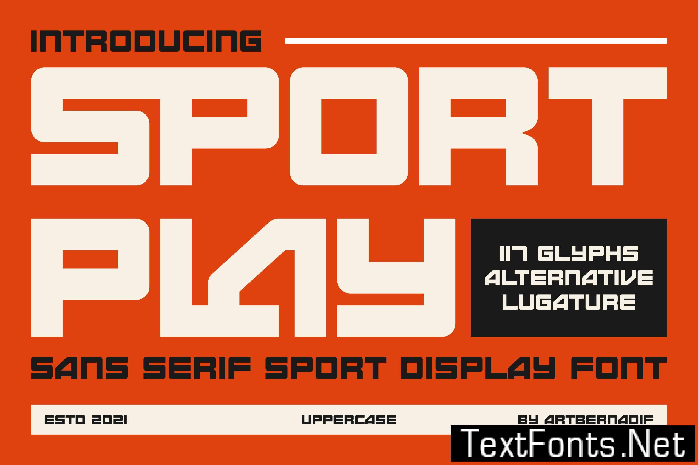 Sport Play – Sans Serif Sport Display Font 82MDAJD