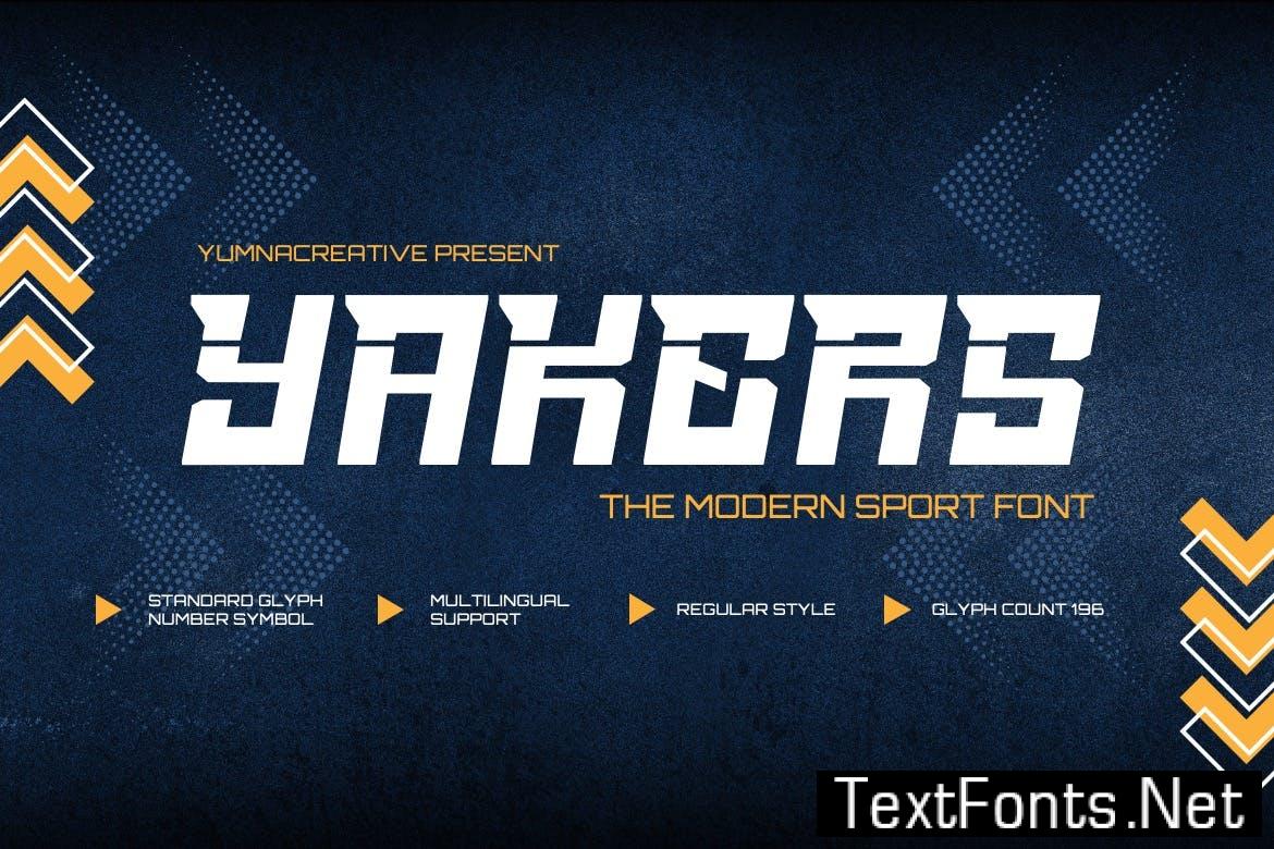 Yakers – Modern Sport Font YN9FP5G