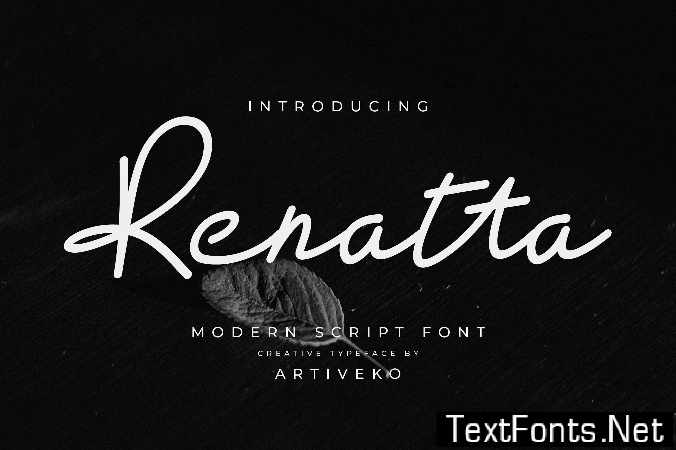 Renatta Script Font SUNCMYH