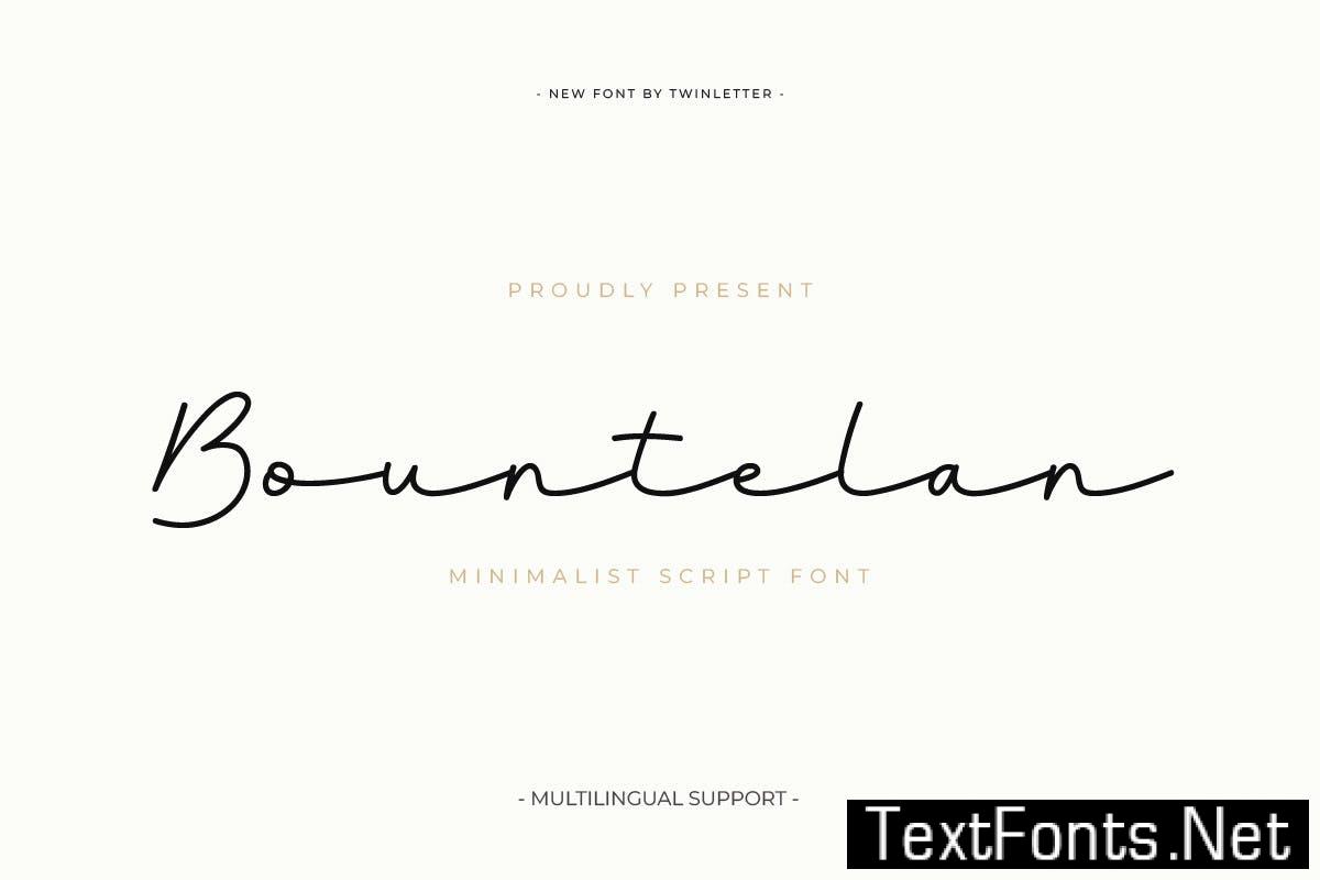 Bountelan – Script Monoline Font B3XAYRE