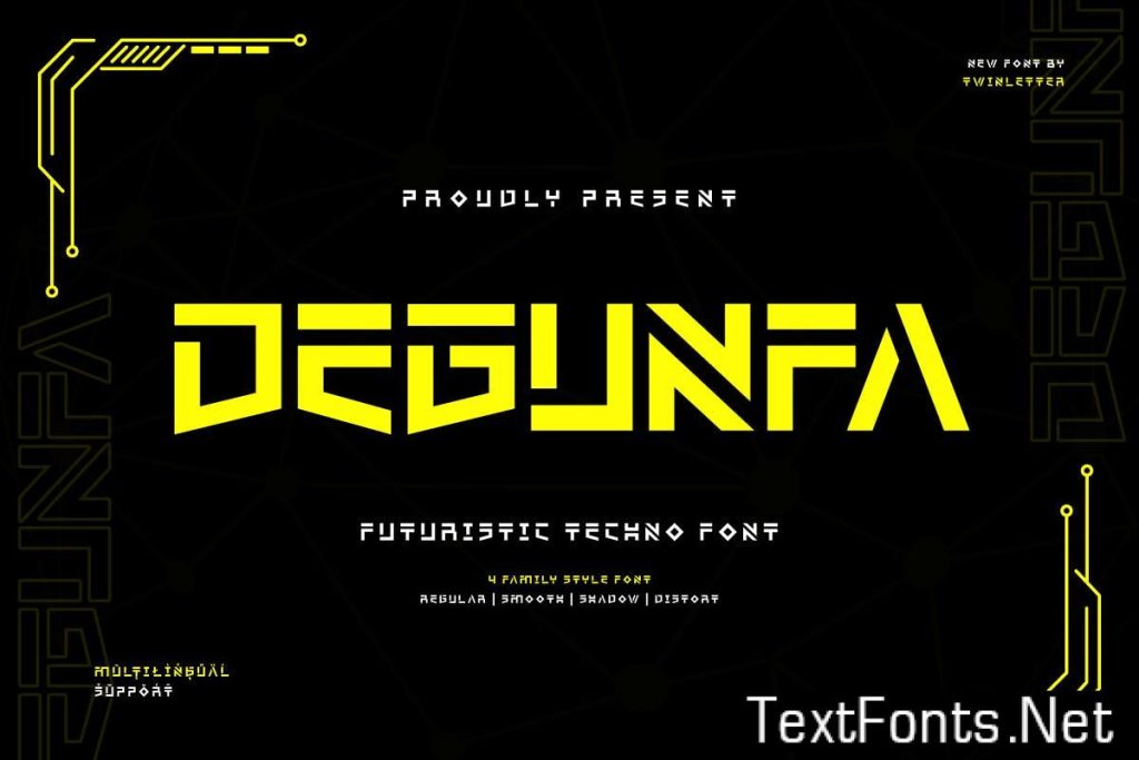 Degunfa – Futuristic Tech Font E5L4TWP