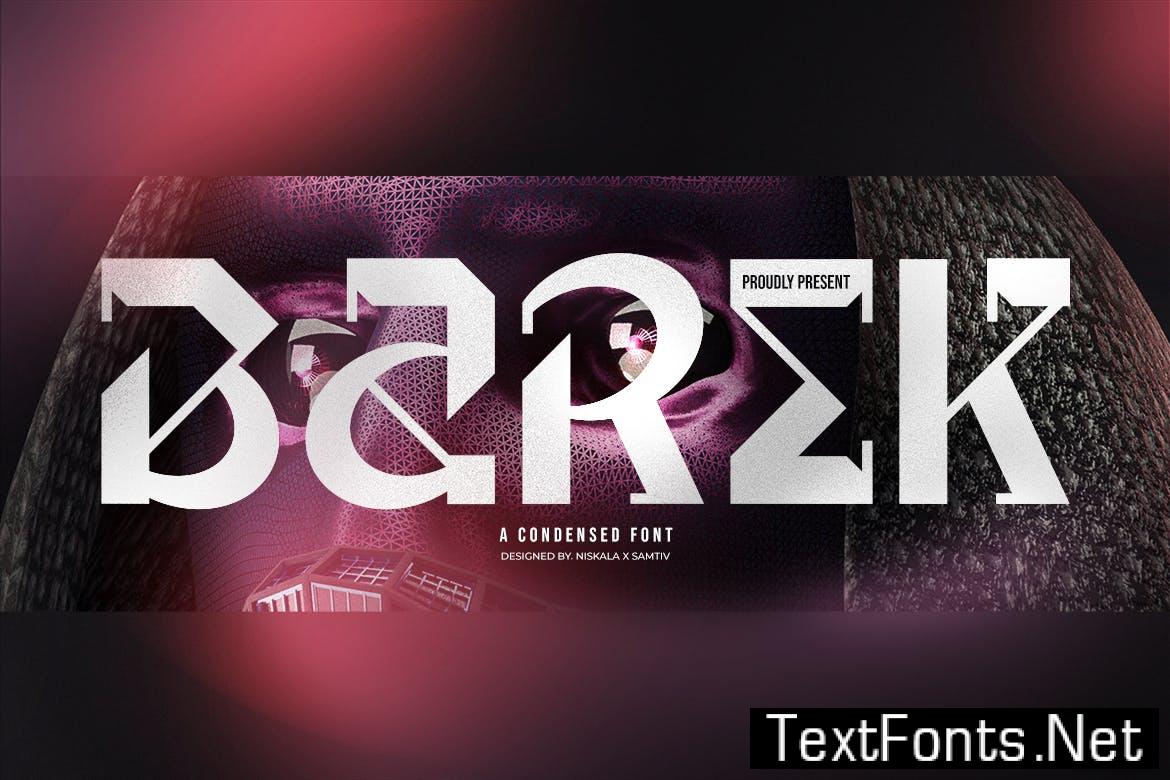 Barek – A Futuristic Display Typeface UNVUA7Y