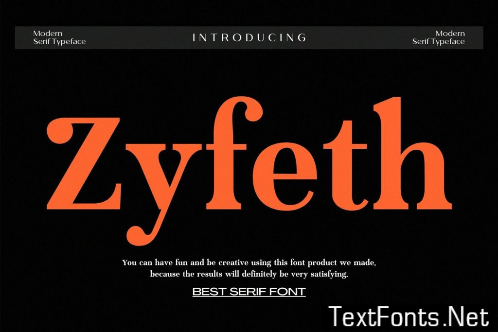 Zyfeth Modern Serif Typeface N8CFVLG