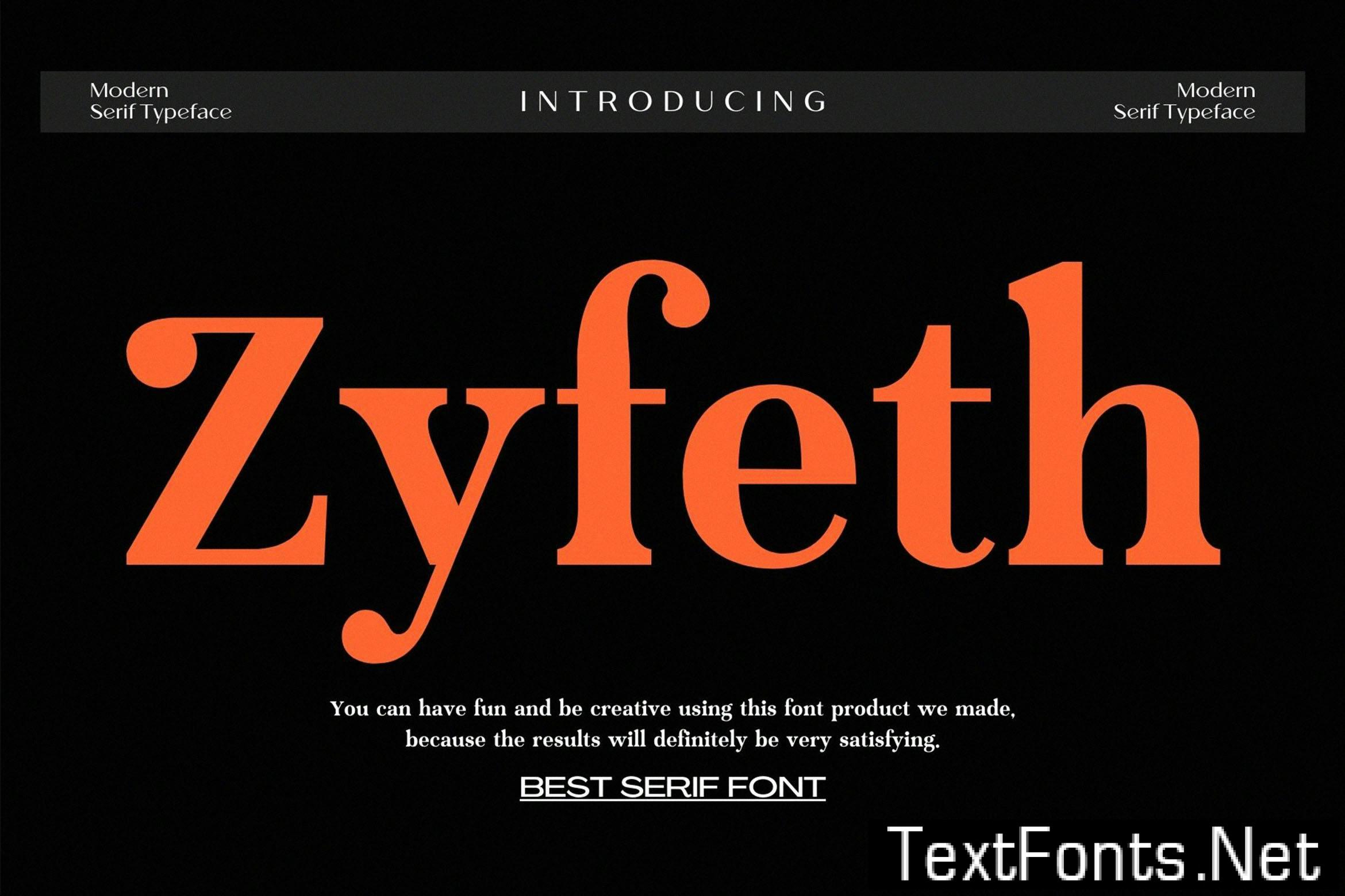Zyfeth Modern Serif Typeface N8CFVLG