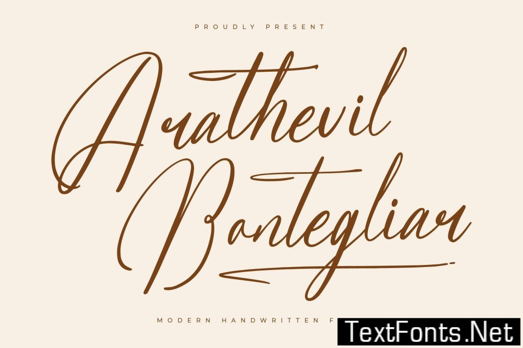 Arathevil Bontegliar Modern Handwritten Font VHTE87R