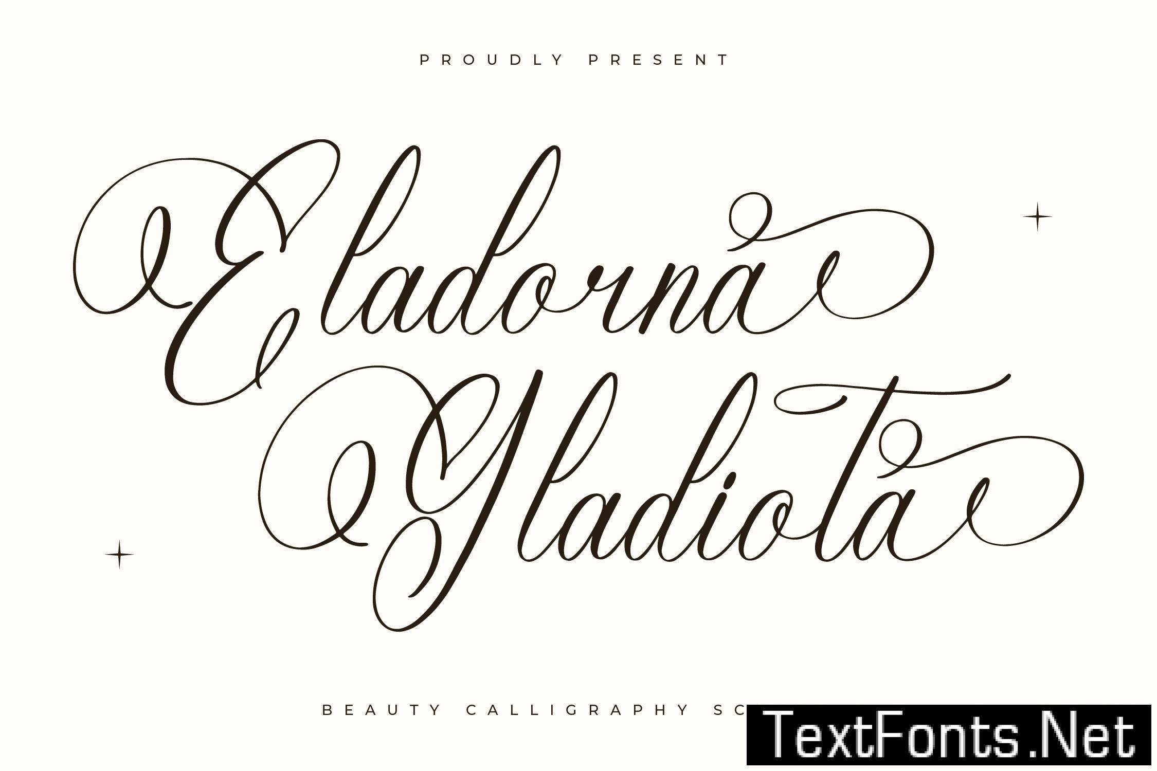 Eladorna Gladiota Calligraphy Script KTSBZ37