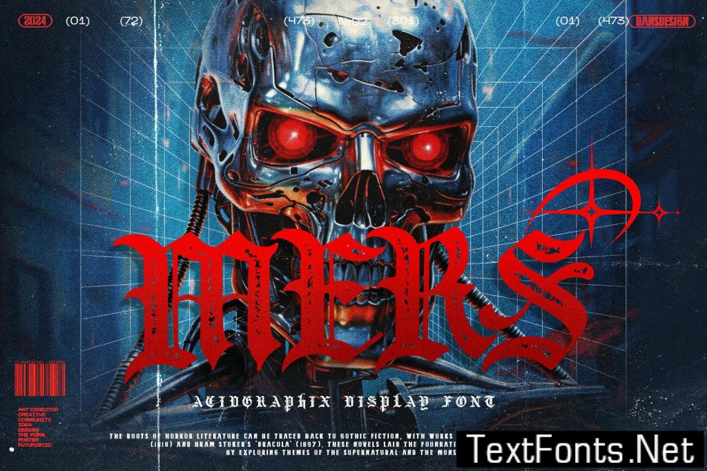 MERS Metal Gothic Acidgraphix Futurisme Font H96AVGY