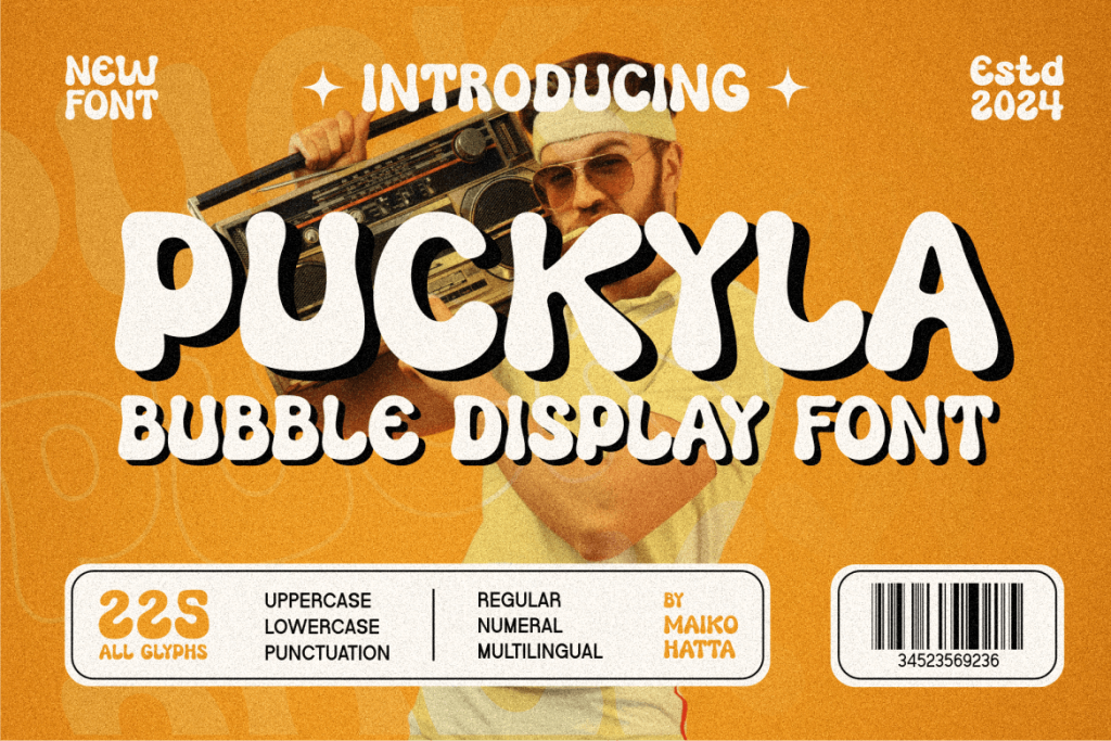 Puckyla – Bubble Display Font G5REHKB