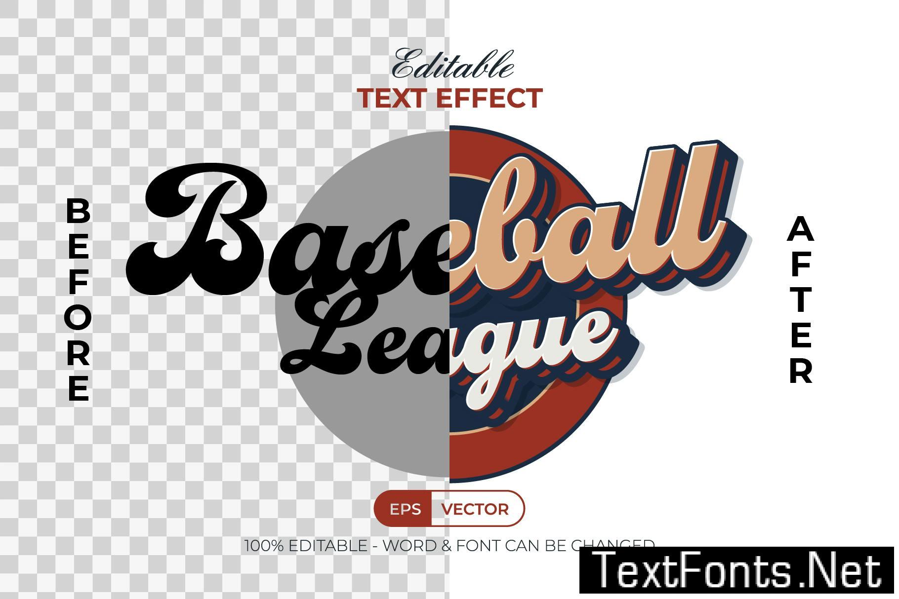 Baseball Text Effect Style 3E758KS