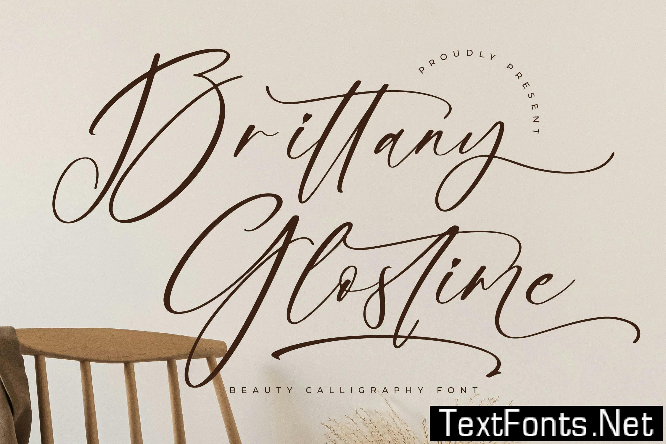 Brittany Glostime Calligraphy Font 6E9JBM3