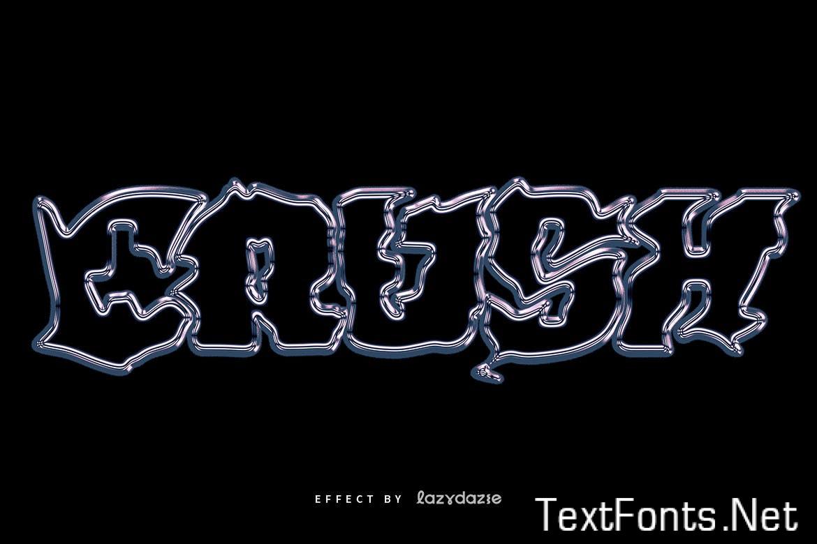 Distorted Chrome PSD Text Effect JLCCMBS