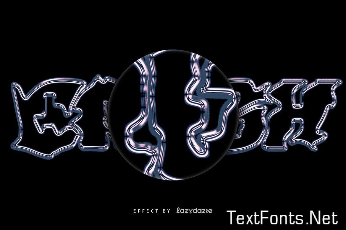Distorted Chrome PSD Text Effect JLCCMBS
