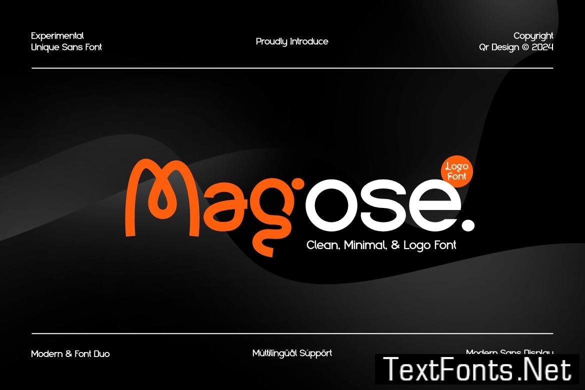 Magose - Experimental Unique Sans Font G3S5J6M
