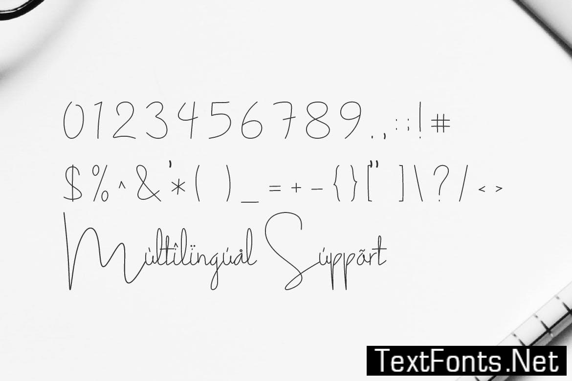 Millia Sita Signature Script Font XLJRH4N