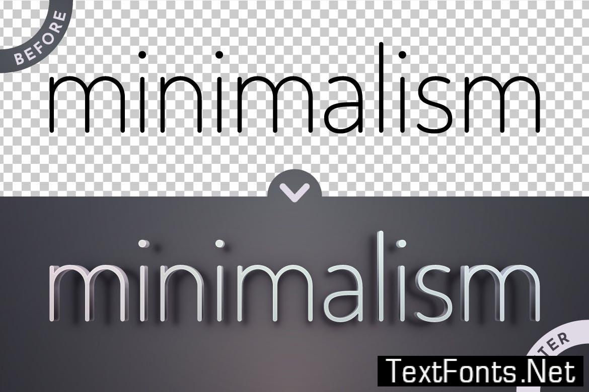 Minimalism Editable Text Effects, Graphic Styles UW2F2ER