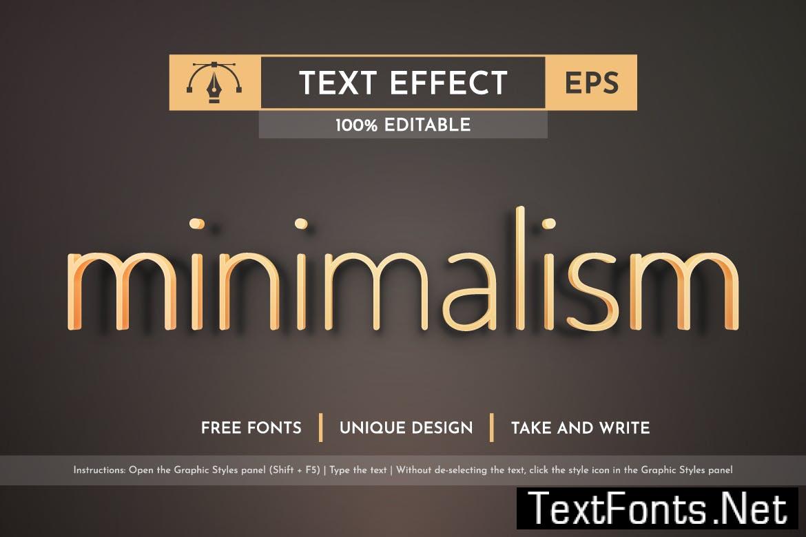 Minimalism Editable Text Effects, Graphic Styles UW2F2ER